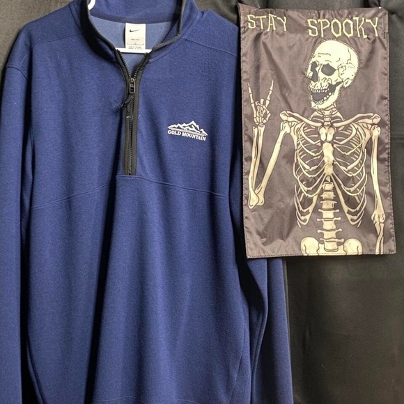 Nike Blue Gold Mountain 1/4 zip‎ pullover Blue Mens - Picture 1 of 2